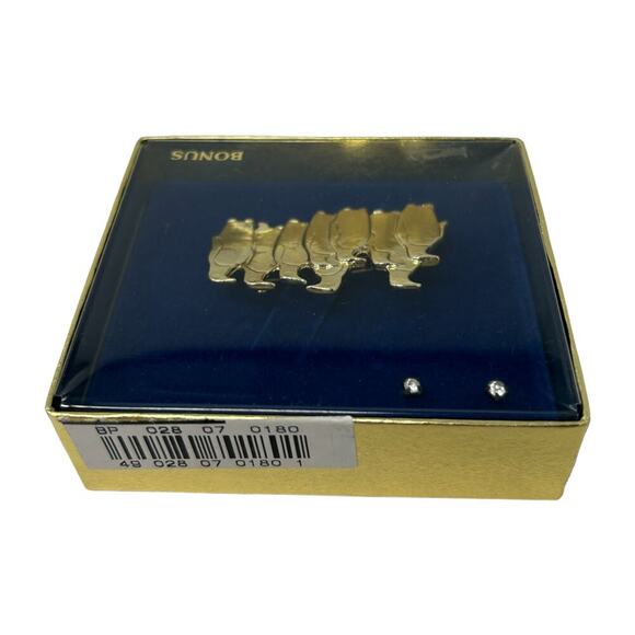 Vintage Gold Tone Penguin Brooch Pin Flock of 9 Family Resilience Adaptability - Picture 2 of 8